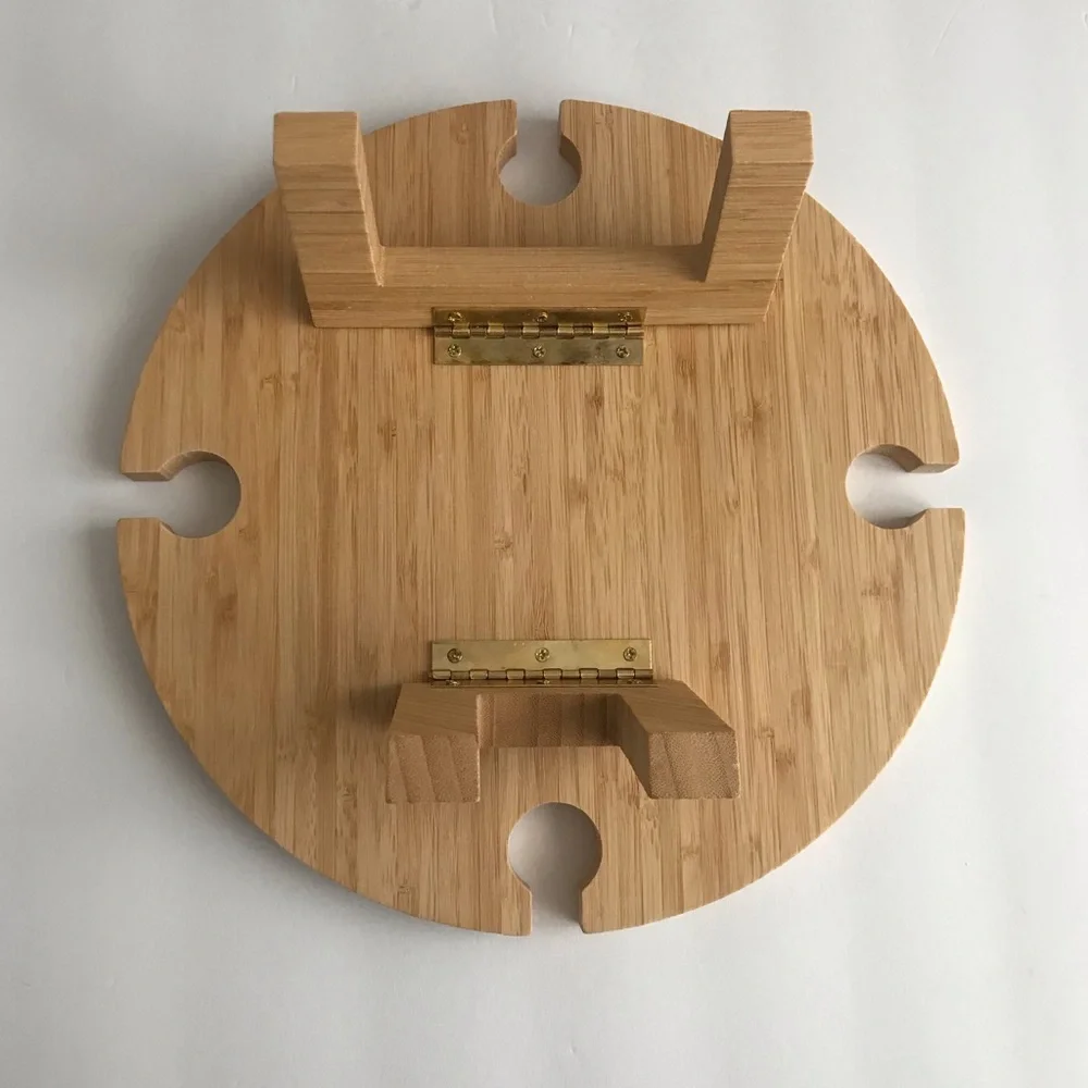 NIB Round Charcuterie Board with Wine Glass Holders - Picture 4 of 7